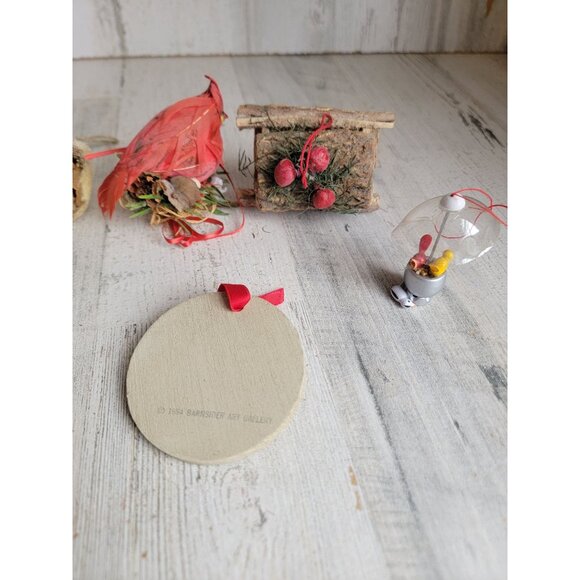 Unique bird house vintage ornament owl goose red cardinal set - Picture 9 of 9